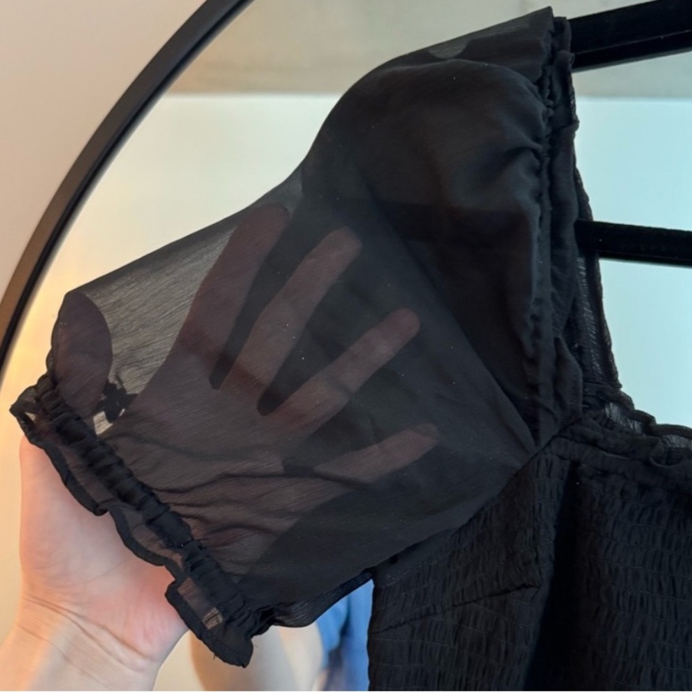 Abercrombie & Fitch Black Ruffled Bodycon Midi Dress - Picture 3 of 5